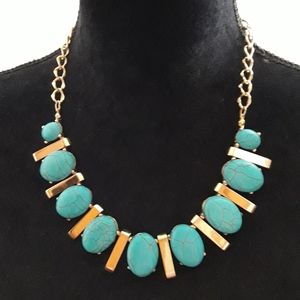 2/$20 Faux Turquoise Statement Necklace